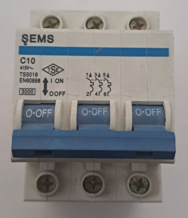 ŞEMS 3X10A 3000 KA C10 GRUP SİGORTA