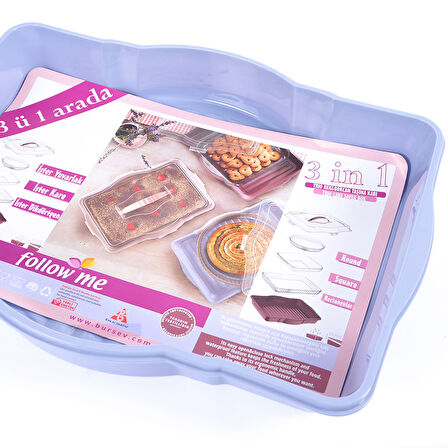 TRİO KEK BORCAM TAŞIMA KABI 3 Ü 1 ARADA