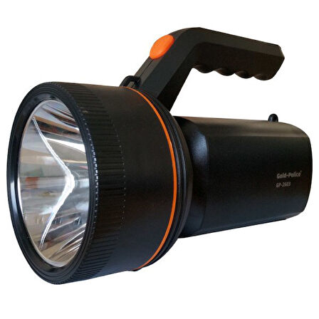 GOLD-POLİCE LED EL FENERİ ŞARJLI 10 W GP-2603 ( 21 cm )-( ÇAP 10.5 cm )