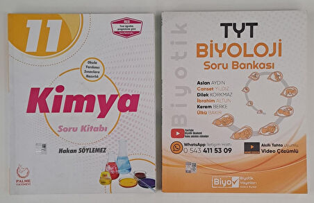 BİYOTİK VE PALME YAYINLARI TYT VE 11.SINIF BİYOLOJİ - KİMYA SORU BANKASI ( 2.EL )