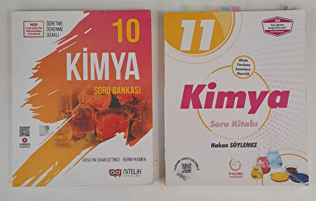 NİTELİK VE PALME YAYINLARI 10. VE 11.SINIF KİMYA SORU BANKASI ( 2.EL )
