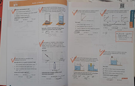 TEST OKUL PLUS YAYINLARI TYT FİZİK TURLAMA TEKNİĞİYLE SORU KİTABI ( 2.EL )