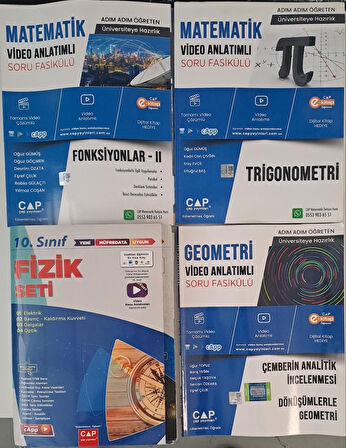 ÇAP YAYINLARI TYT - AYT MATEMATİK - GEOMETRİ FASİKÜLLERİ VE 10. SINIF FİZİK SETİ ( 2.EL )