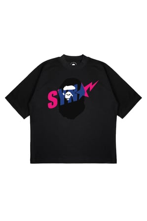Unisex Oversize SYNA X BAPE Baskılı Boxy Fit Kalın Kumaşlı (240gsm) T-shirt