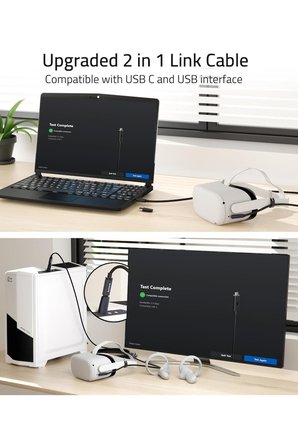 16FT VR Link Kablosu Meta Quest 3/3S/2/Pro ve Pico 4 Uyumlu USB 3.0 PC SteamVR Siyah