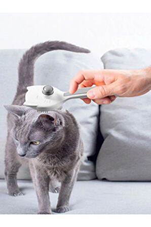 KEDİ KÖPEK TARAĞI OTOMATİK TUŞLU MANDALLI.GRİ