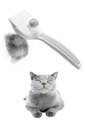 KEDİ KÖPEK TARAĞI OTOMATİK TUŞLU MANDALLI.GRİ