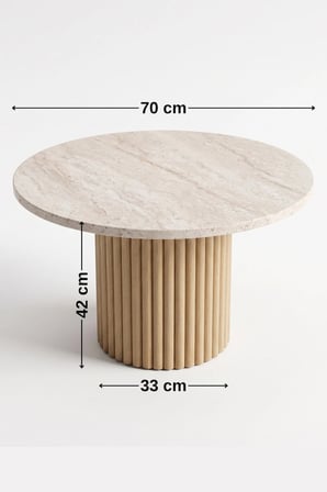 Soyasis Petra Bohem Orta Sehpa 70 cm - Traverten
