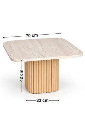 Soyasis Verna Bohem Orta Sehpa 70 cm - Traverten