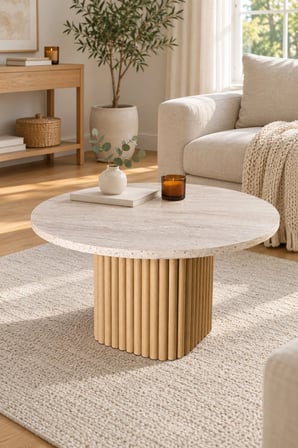 Soyasis Cora Bohem Orta Sehpa 70 cm - Traverten