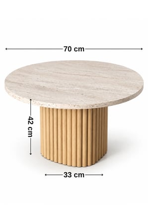 Soyasis Cora Bohem Orta Sehpa 70 cm - Traverten