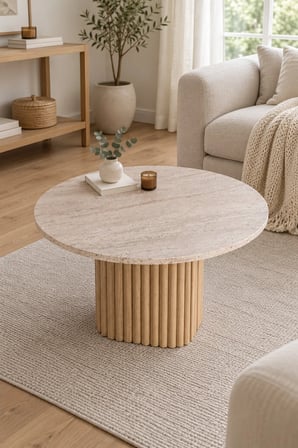 Soyasis Cora Bohem Orta Sehpa 70 cm - Traverten