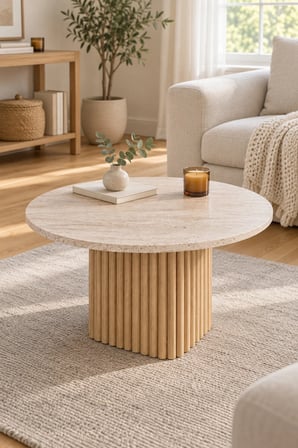 Soyasis Cora Bohem Orta Sehpa 70 cm - Traverten