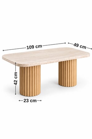 Soyasis Siena Modern Orta Sehpa 109 x 49 x 42 cm - Traverten