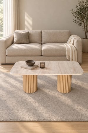 Soyasis Siena Modern Orta Sehpa 109 x 49 x 42 cm - Traverten