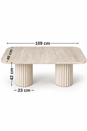 Soyasis Siena Modern Orta Sehpa 109 x 49 x 42 cm - Traverten-Traverten