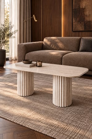 Soyasis Siena Modern Orta Sehpa 109 x 49 x 42 cm - Traverten-Traverten