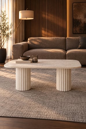 Soyasis Siena Modern Orta Sehpa 109 x 49 x 42 cm - Traverten-Traverten