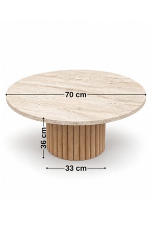 Petra Çıtalı & Bohem Yuvarlak Orta Sehpa (70 cm)