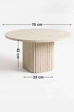 Soyasis Cora Bohem Orta Sehpa 70 cm - Traverten-Traverten