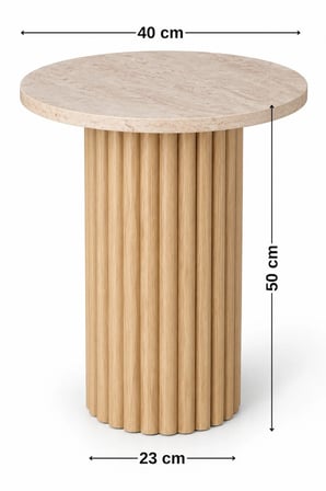 Soyasis Nola Bohem Yan Sehpa 40 cm - Traverten