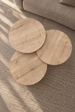 Soyasis Livia Bohem 3'lü Zigon Sehpa 40 cm - Safir Meşe