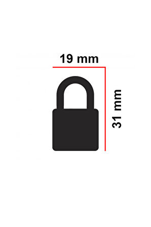 Renkli Asma Kilit Düz Küçük Karışık Renk 3 Adet
