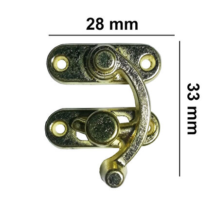Orta Boy Yay Gözü Kancalı Kilit Sarı 4 Adet 28x33 mm