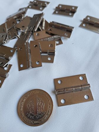 Klasik Menteşe 20 Adet Nikel 20x25 mm Kutu ve Sandık Menteşesi Hobi Maket