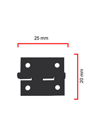 10 Adet Nikel Tavla Menteşe 20x25 mm Kutu ve Sandık Menteşesi Hobi Maket