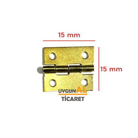 4 Adet 15x15 mm Tavla Menteşe Sarı Kutu ve Sandık Menteşesi Hobi Maket