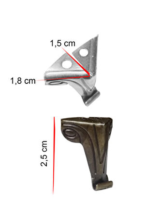 Moda 12 Adet Antik 2,5 cm Sandık Kutu Ayak