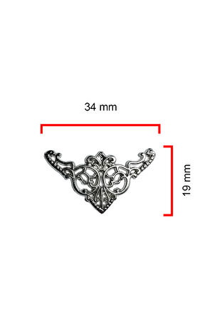 Figür 19x35 mm 12 Adet Nikel Sandık Kapak ve Kutu Köşesi