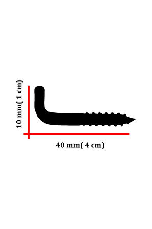 10 adet L kanca askı 4 cm vida no 4 askı şofben montaj vidası anahtarlık bijuteri