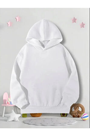 Kız/Erkek Çocuk Siyah Kapüşonlu Çiçekli Kelebek Sırt Baskılı Sweatshirt