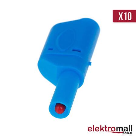 4mm Korumalı Mavi Banana Jack - 10 Adet