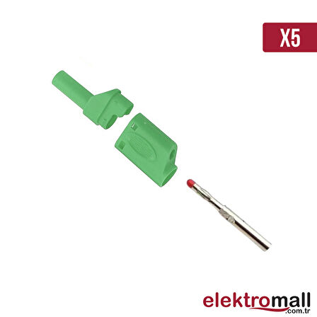 4mm Korumalı Yeşil Banana Jack - 5 Adet
