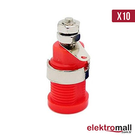 4mm Korumalı Kırmızı Born Jack - 10 Adet