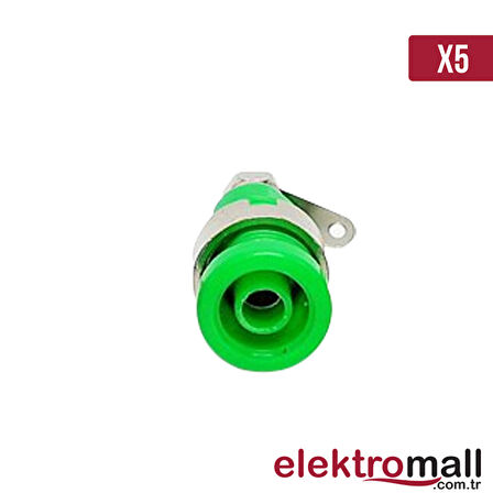 4mm Korumalı Yeşil Born Jack - 5 Adet