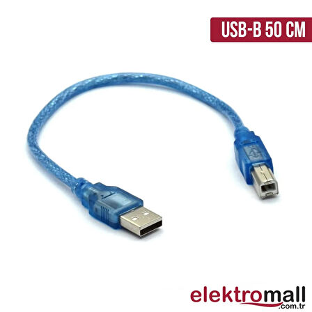 Arduino Uno - Mega Usb B Tipi Kablo 50Cm Usb Yazıcı Kablosu