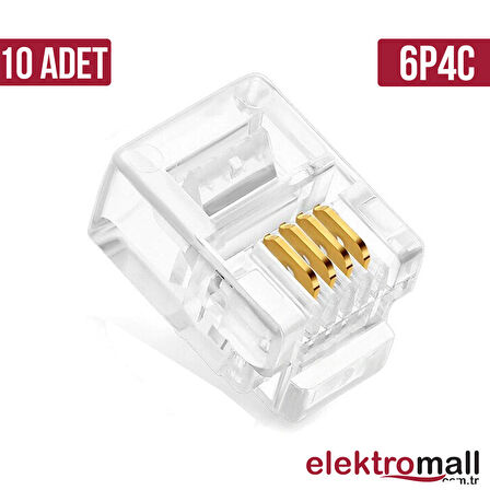 JACK NETWORT KONNEKTÖR RJ11 6P4C - 10 ADET