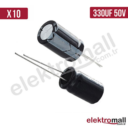 330 uf 50V Elektrolitik Kondansatör - 10 Adet 