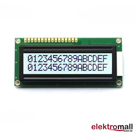 1602 LCD Aydınlatmalı Beyaz Ekran 