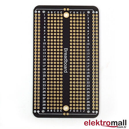 5.2X9 CM SİYAH BREADBOARD TİP ÇİFT TARAFLI DELİKLİ PERTİNAKS PLAKET