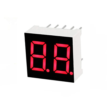 0.39 İNÇ (10 mm) 2 BASAMAKLI KIRMIZI ANOT 7 SEGMENT GÖSTERGE