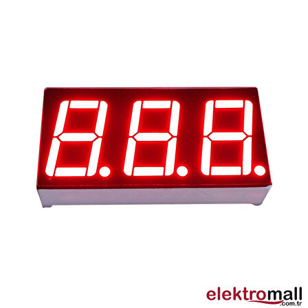 0.39 İNÇ 3 BASAMAKLI KIRMIZI KATOT 7 SEGMENT GÖSTERGE