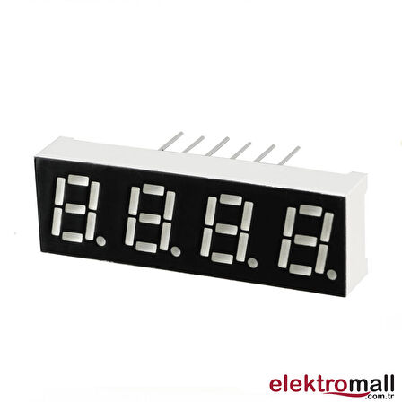 0.39 İNÇ 4 BASAMAKLI KIRMIZI KATOT 7 SEGMENT GÖSTERGE - 3 ADET