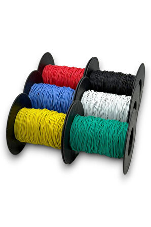 60 Metre, 30AWG, 6 Renk 6x10mt, Çok Damar Montaj Kablosu, Yumuşak Silikon Tel Kablo, Atlama Kablosu