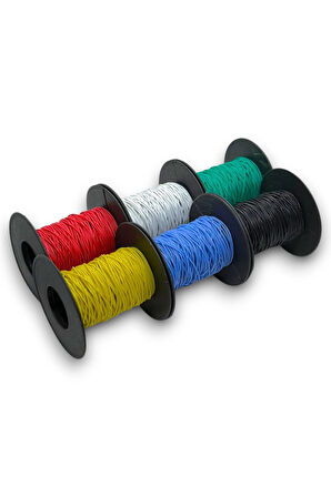 60 Metre, 30AWG, 6 Renk 6x10mt, Çok Damar Montaj Kablosu, Yumuşak Silikon Tel Kablo, Atlama Kablosu