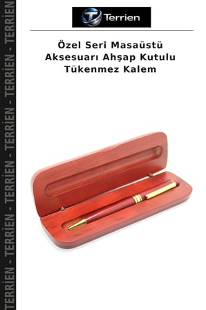 Özel Seri Masaüstü Aksesuarı Ahşap Kutulu Tükenmez Kalem